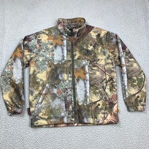 King's Camo Fleece Jacket Mens L Mountain Shadow Wind Defender Hunting‎ Full Zip
